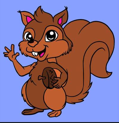 Exemplo: Esquilo com noz – da comunidade Colomio