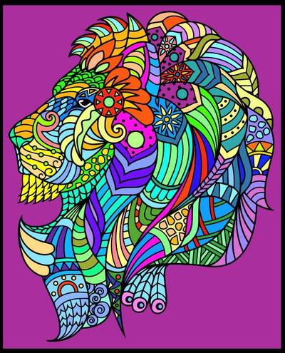 Idea: Leijona mandala – yhteisön jäsenen viimeistelemä