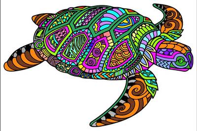 Inspiraatio: Kilpikonna mandala – yhteisön värittämä