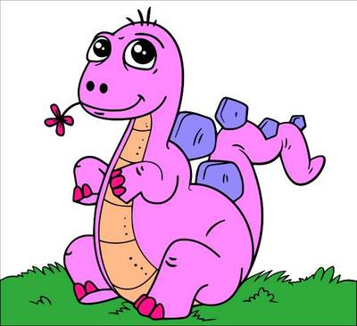 Idé: Dinosaur med blomst – færdiggjort af et community-medlem