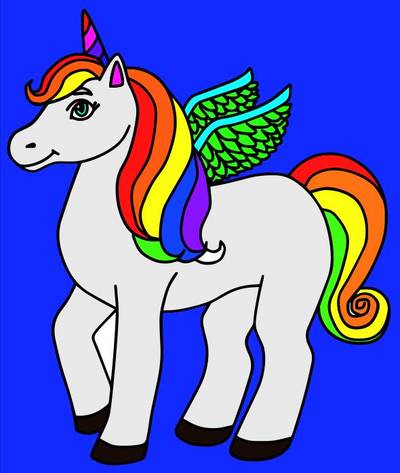 Przykład: Jednorożec ze skrzydłami – ze społeczności Colomio