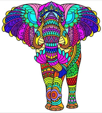 Inspiraatio: Norsu mandala – yhteisön värittämä