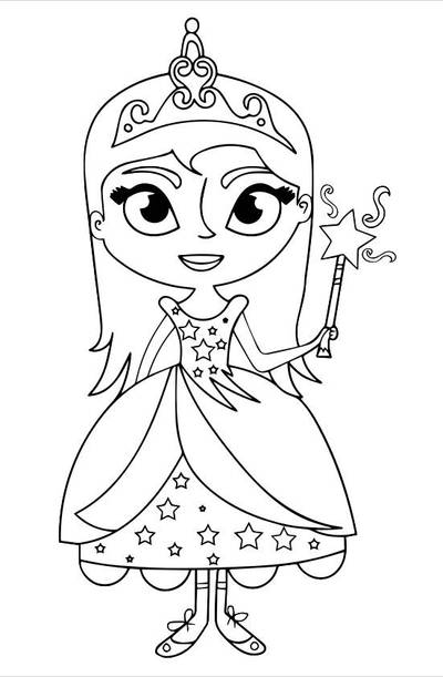 Voorbeeld: Prinses toverstaf kleurplaat – van de Colomio-community
