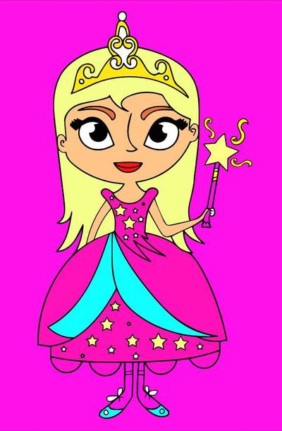 Idee: Prinses toverstaf kleurplaat – afgemaakt door een community-lid