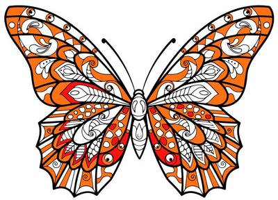 Idea: Perhonen kuvioilla – yhteisön jäsenen viimeistelemä