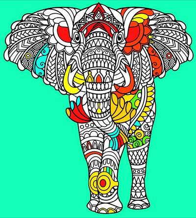 Idea: Norsu mandala – yhteisön jäsenen viimeistelemä