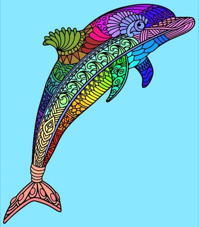 Esimerkki: Delfiini mandala – Colomio-yhteisöstä