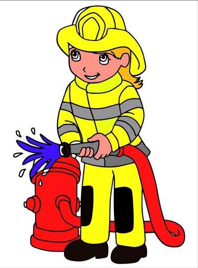 Idée : Coloriage pompier souriant – réalisé par un membre de Colomio