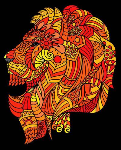 Idea: Leijona mandala – yhteisön jäsenen viimeistelemä