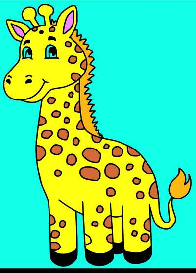 Inspiracja: Mała żyrafa – pokolorowana przez społeczność