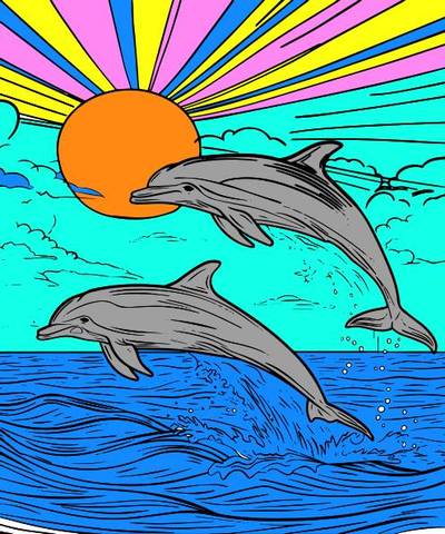 Inspiration: Dolphin Coloring Page – colored by the community