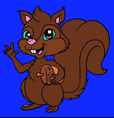 Inspiração: Esquilo com noz – colorido pela comunidade