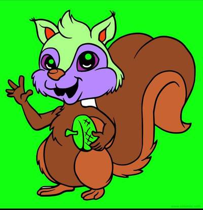 Inspiração: Esquilo com noz – colorido pela comunidade