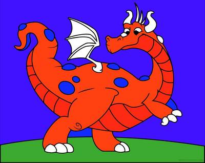 Voorbeeld: Schattige draak kleurplaat – van de Colomio-community