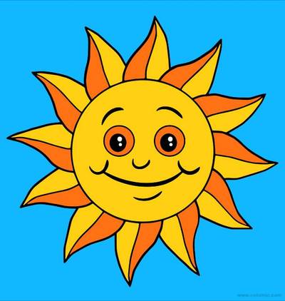 Inspiratie: Lachende zon kleurplaat – ingekleurd door de community