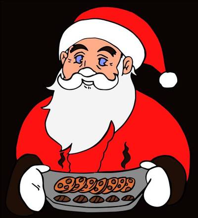 Versione colorata: Babbo Natale con biscotti