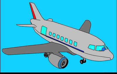 Färglagd version: Passagerarflygplan