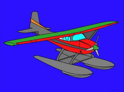 Färglagd version: Sjöflygplan