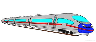 Version coloriée : Train à grande vitesse