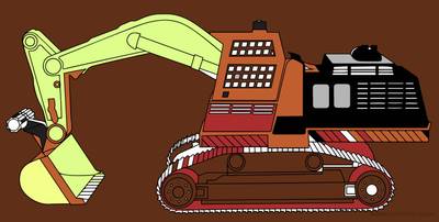 Ingekleurde versie: Graafmachine