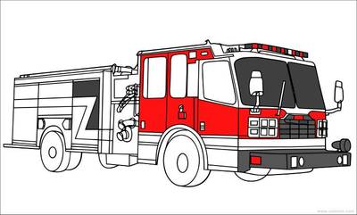 Versione colorata: Camion dei pompieri di Houston