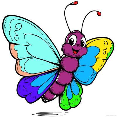 Versione colorata: Farfalla cartone