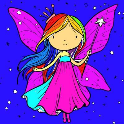 Farvelagt version: Farv denne magiske fe!