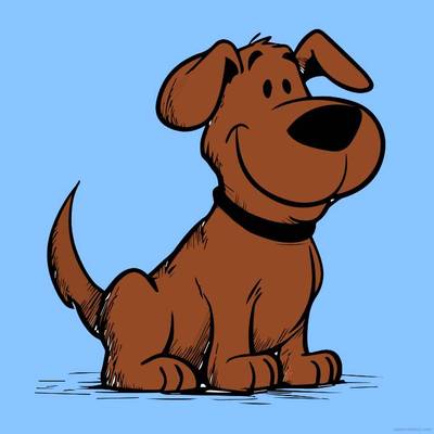 Version coloriée : Chien cartoon heureux