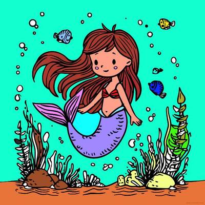 Farvelagt version: Undervands havfrue scene