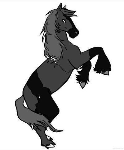 Farvelagt version: Stejlende hest