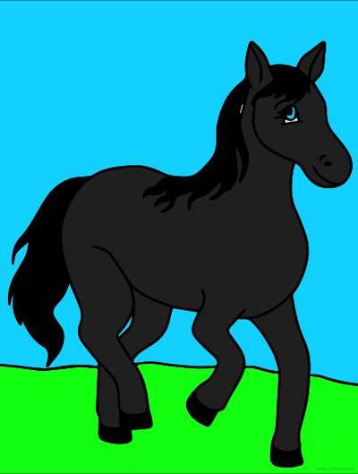 Farvelagt version: Simpel hest