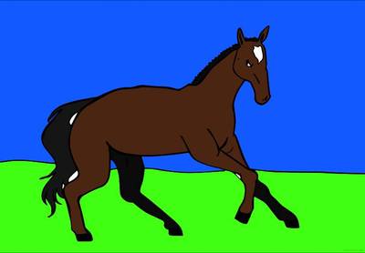 Farvelagt version: Galopperende føl