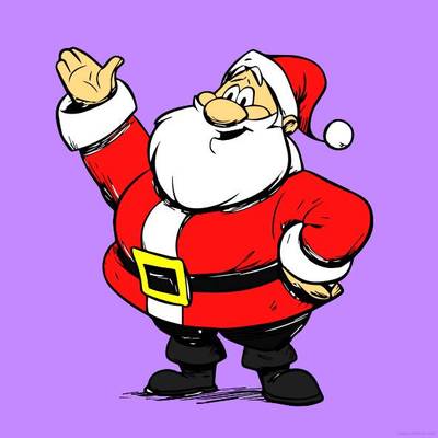 Färglagd version: Tomten vinkar hej