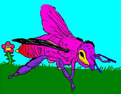 Farvelagt version: Honningbi