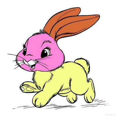 Versão colorida: Coelho feliz correndo