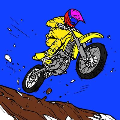 Colored version: Motocross rider in action