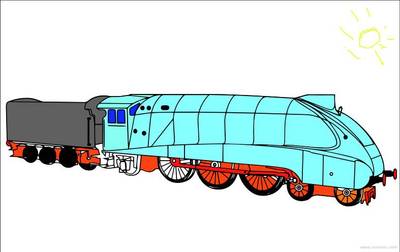 Colored version: Locomotive Mallard