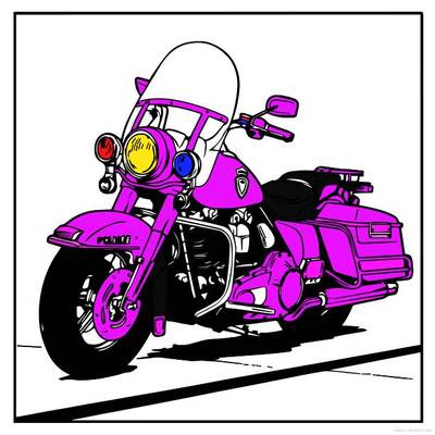 Versão colorida: Contorno da moto da polícia