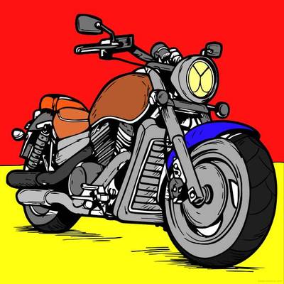 Versão colorida: Motocicleta Café Racer