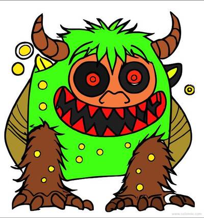 Colored version: Funny Monster