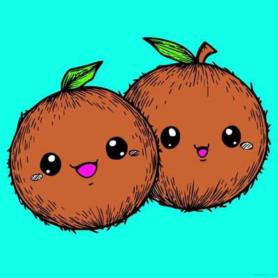 Version coloriée : Personnages de fruits heureux