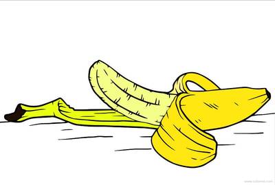 Wersja pokolorowana: Obrany banan kolorowanki do druku