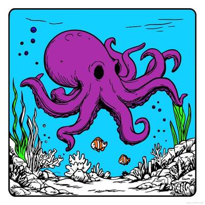 Inspiration: Octopus Coloring Page – colored by the community