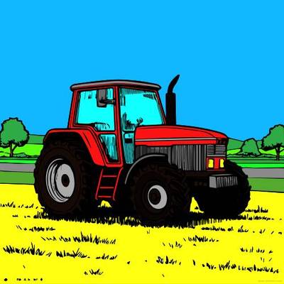 Versione colorata: Trattore in un campo
