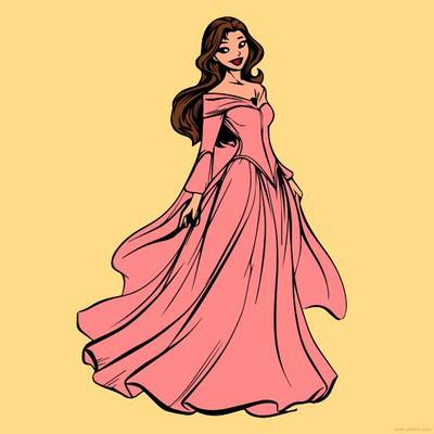 Versione colorata: Principessa Elegante