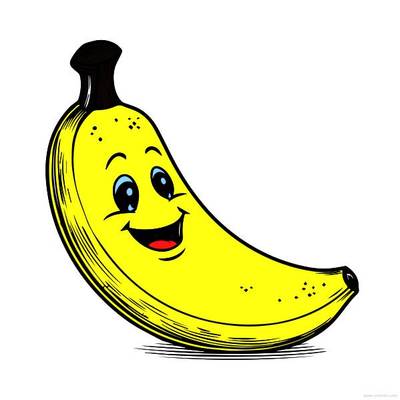 Versão colorida: Banana sorridente
