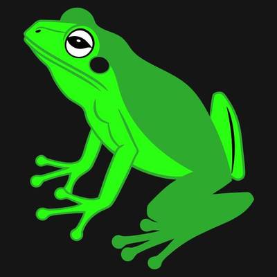 Colored version: Simple tree frog side view