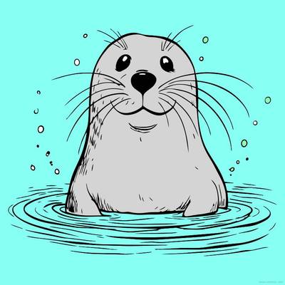 Inspiration: Seal with Bubbles – colored by the community