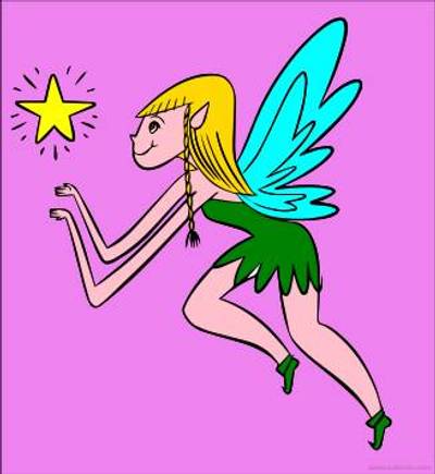 Colored version: Fairy with a star