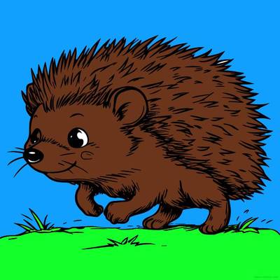 Colored version: Cute hedgehog